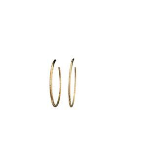 Textured big hoop earrings gold tone